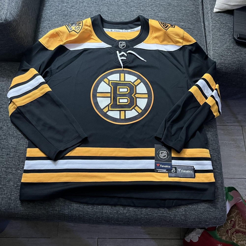 Boston Bruins Jersey Sweater Mens 4XL Black Gold NHL Hockey Fanatics Breakaway